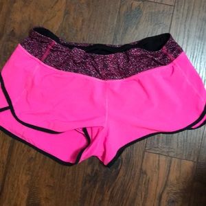 Size 10 lululemon speed short. 2.5 inches. Pink.